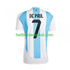 Argentinië De Paul 7 Copa America Voetbalshirts Thuis 2024